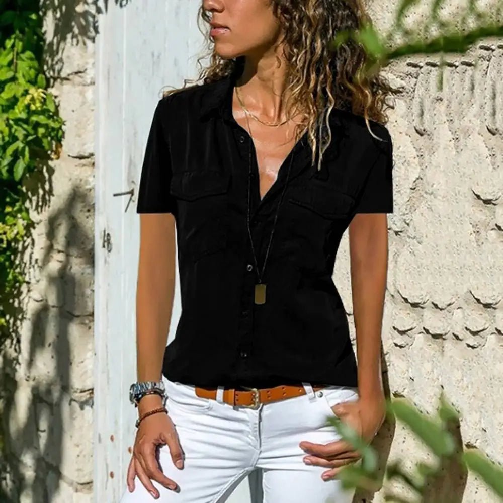 Miss | Blouse Dames Korte Mouwen Slim Fit - Polyester - Miss Madera MIS-8Y1GHI