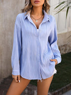 Miss | Blouse Dames Lange Mouwen Jacquard - Polyester - Miss Madera MIS-C3Q9C6