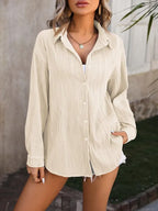 Miss | Blouse Dames Lange Mouwen Jacquard - Polyester - Miss Madera MIS-C3Q9C6