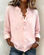 Miss | Blouse Dames Lente Zomer Relaxed Ruches - Viscose - Miss Madera MIS-XK4R3Q