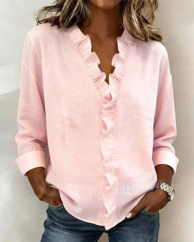 Miss | Blouse Dames Lente Zomer Relaxed Ruches - Viscose - Miss Madera MIS-XK4R3Q