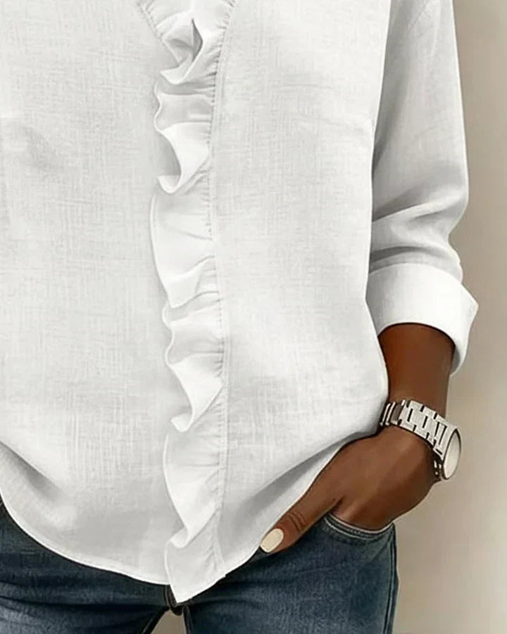Miss | Blouse Dames Lente Zomer Relaxed Ruches - Viscose - Miss Madera MIS-L8RJM2