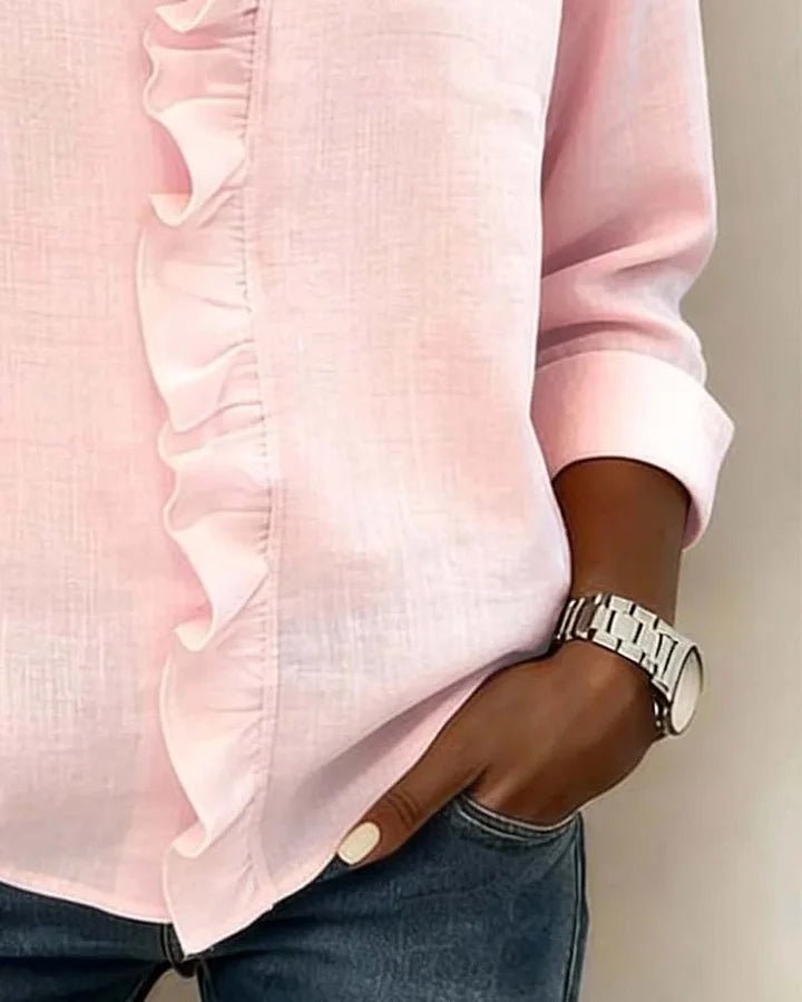 Miss | Blouse Dames Lente Zomer Relaxed Ruches - Viscose - Miss Madera MIS-L8RJM2