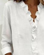 Miss | Blouse Dames Lente Zomer Relaxed Ruches - Viscose - Miss Madera MIS-L8RJM2