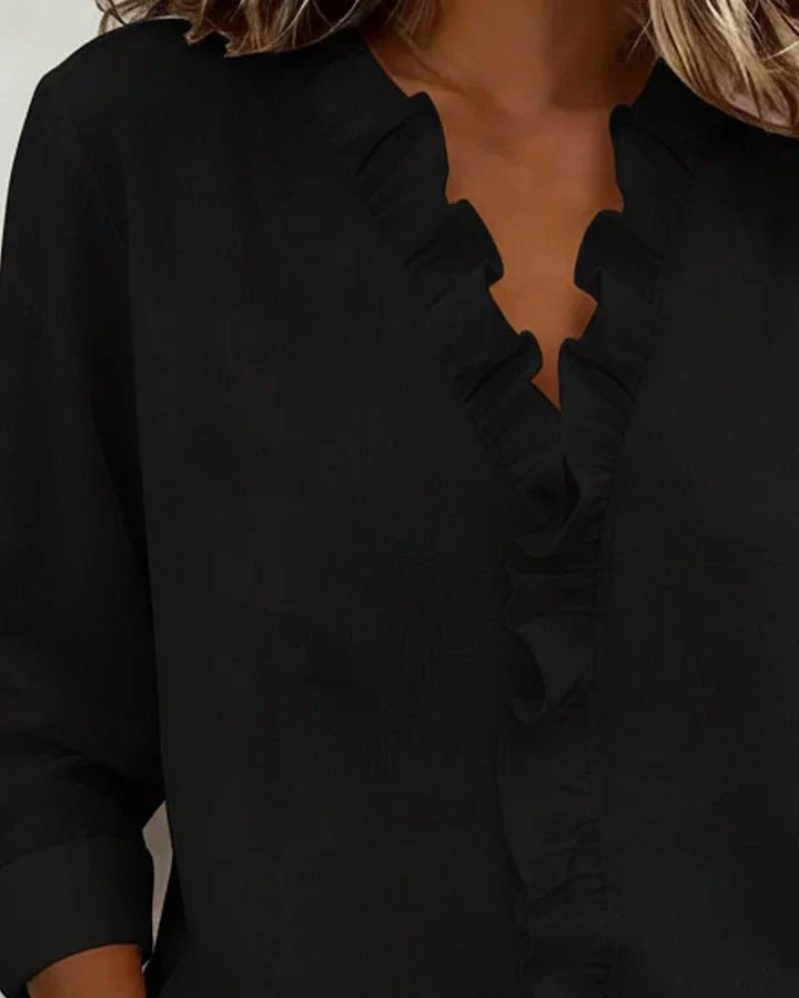 Miss | Blouse Dames Lente Zomer Relaxed Ruches - Viscose - Miss Madera MIS-L8RJM2
