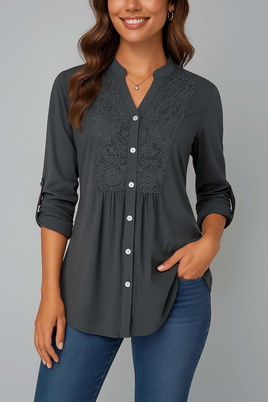 Miss | Blouse Dames Lente Zomer Tuniek Kant - Viscose - Miss Madera MIS-RYOFS3