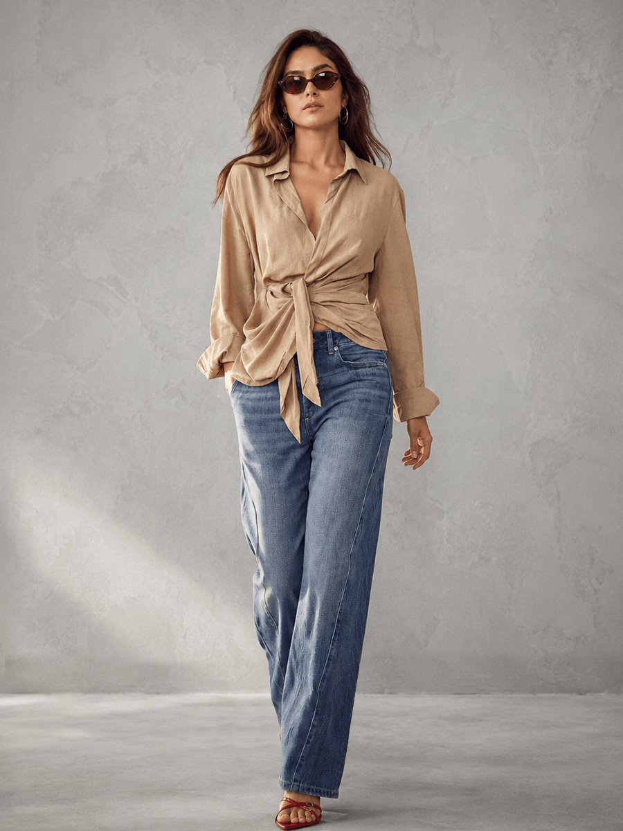 Miss | Blouse Dames Loose Fit Lange Mouwen - Katoenblend - Miss Madera MIS-JRRQNO