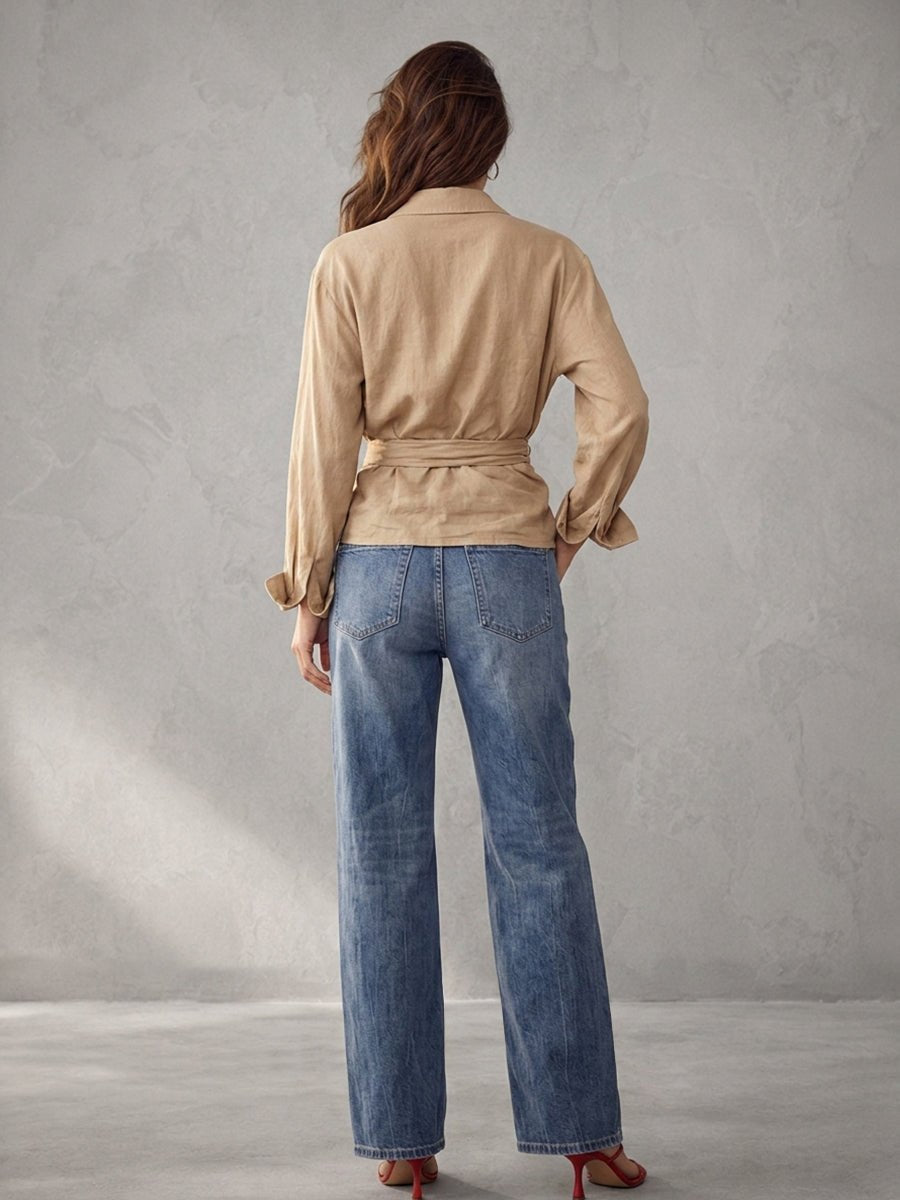 Miss | Blouse Dames Loose Fit Lange Mouwen - Katoenblend - Miss Madera MIS-JRRQNO