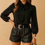 Miss | Blouse Dames Loose Fit Strik Detail - Lichtgewicht Stof - Miss Madera MIS-UQ9DB1