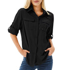 Miss | Blouse Dames Outdoor Lange Mouw Safari - Polyester - Miss Madera MIS-KKA7ND
