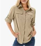 Miss | Blouse Dames Outdoor Lange Mouw Safari - Polyester - Miss Madera MIS-4L8P7K