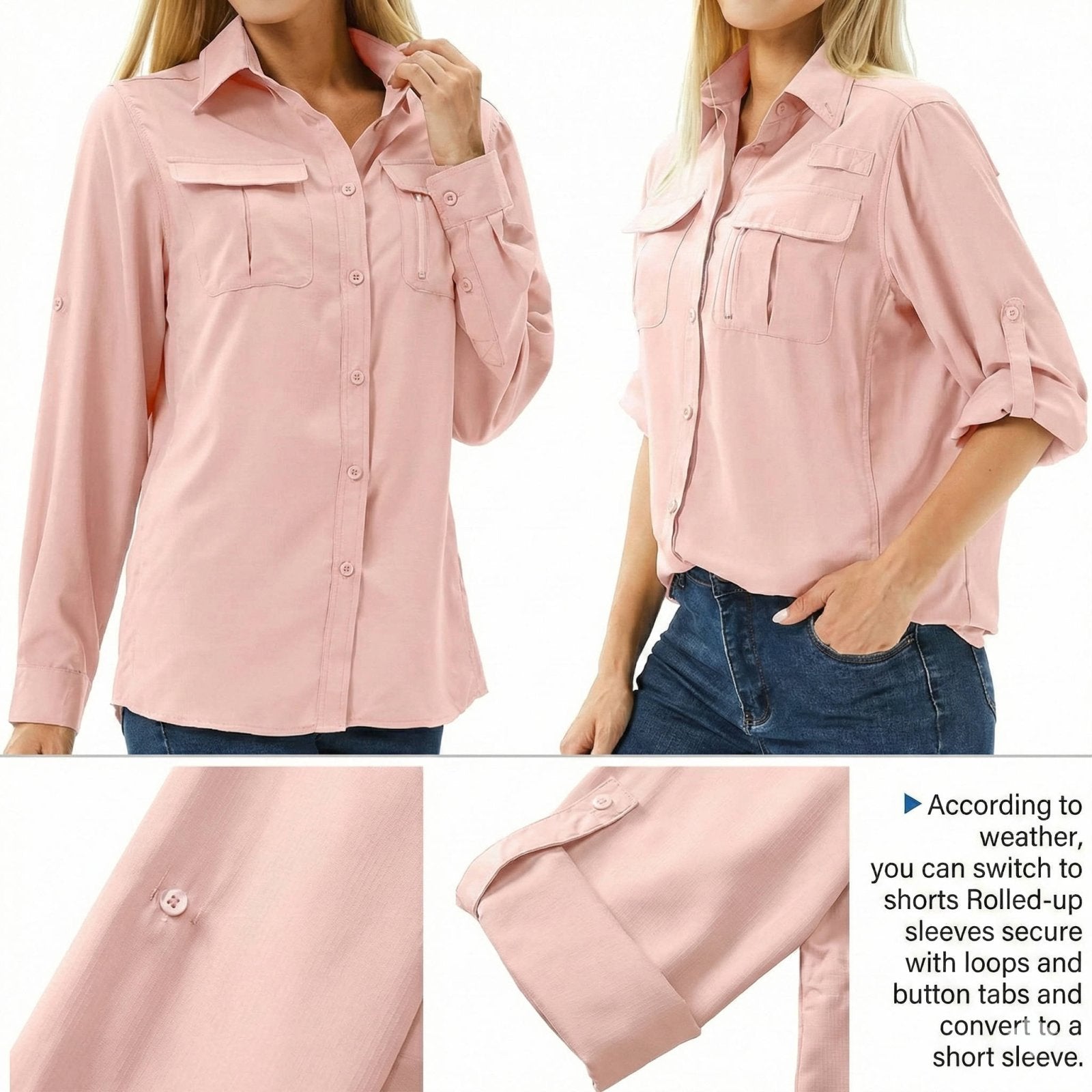 Miss | Blouse Dames Outdoor Lange Mouw Safari - Polyester - Miss Madera MIS-S6J6YH