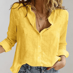 Miss | Blouse Dames Relaxed Fit Knoopsluiting Lange Mouw - Linnen - Miss Madera MIS-A9EBTQ