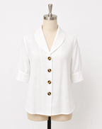Miss | Blouse Dames Relaxed V-Hals Korte Mouw - Viscose - Miss Madera MIS-3SXNZ3