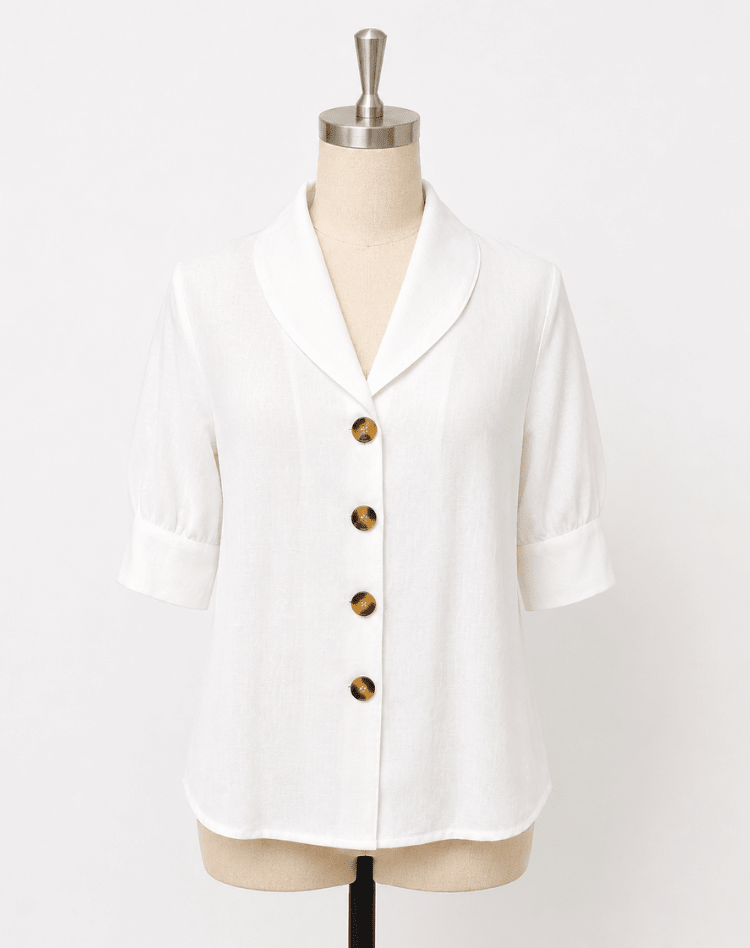 Miss | Blouse Dames Relaxed V-Hals Korte Mouw - Viscose - Miss Madera MIS-3SXNZ3