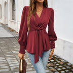 Miss | Blouse Dames Taillestrik & Pofmouwen - Viscose - Miss Madera MIS-I23PK9