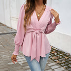 Miss | Blouse Dames Taillestrik & Pofmouwen - Viscose - Miss Madera MIS-FJJG1A