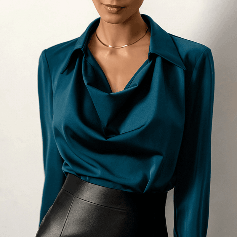 Miss | Blouse Dames V-hals - Satijn - Miss Madera MIS-T7HRE3