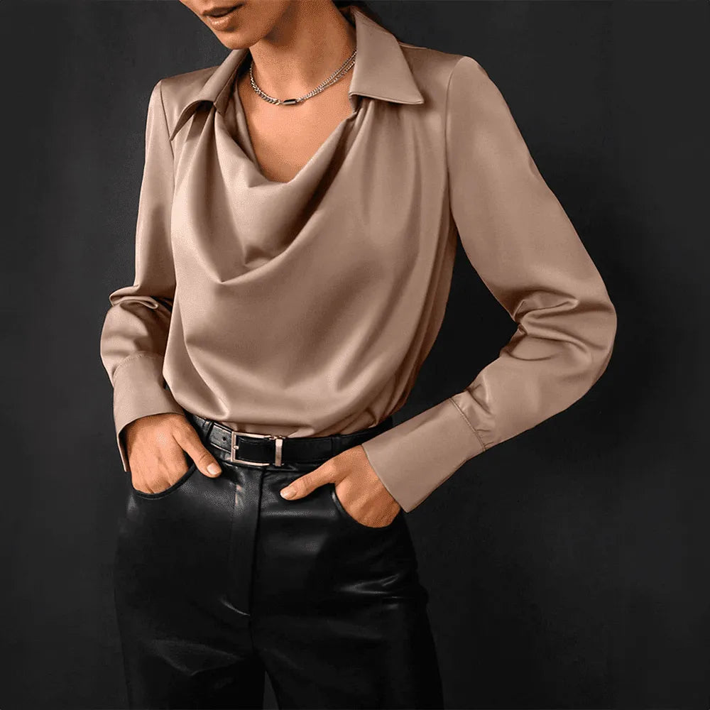 Miss | Blouse Dames V-hals - Satijn - Miss Madera MIS-RS63NK