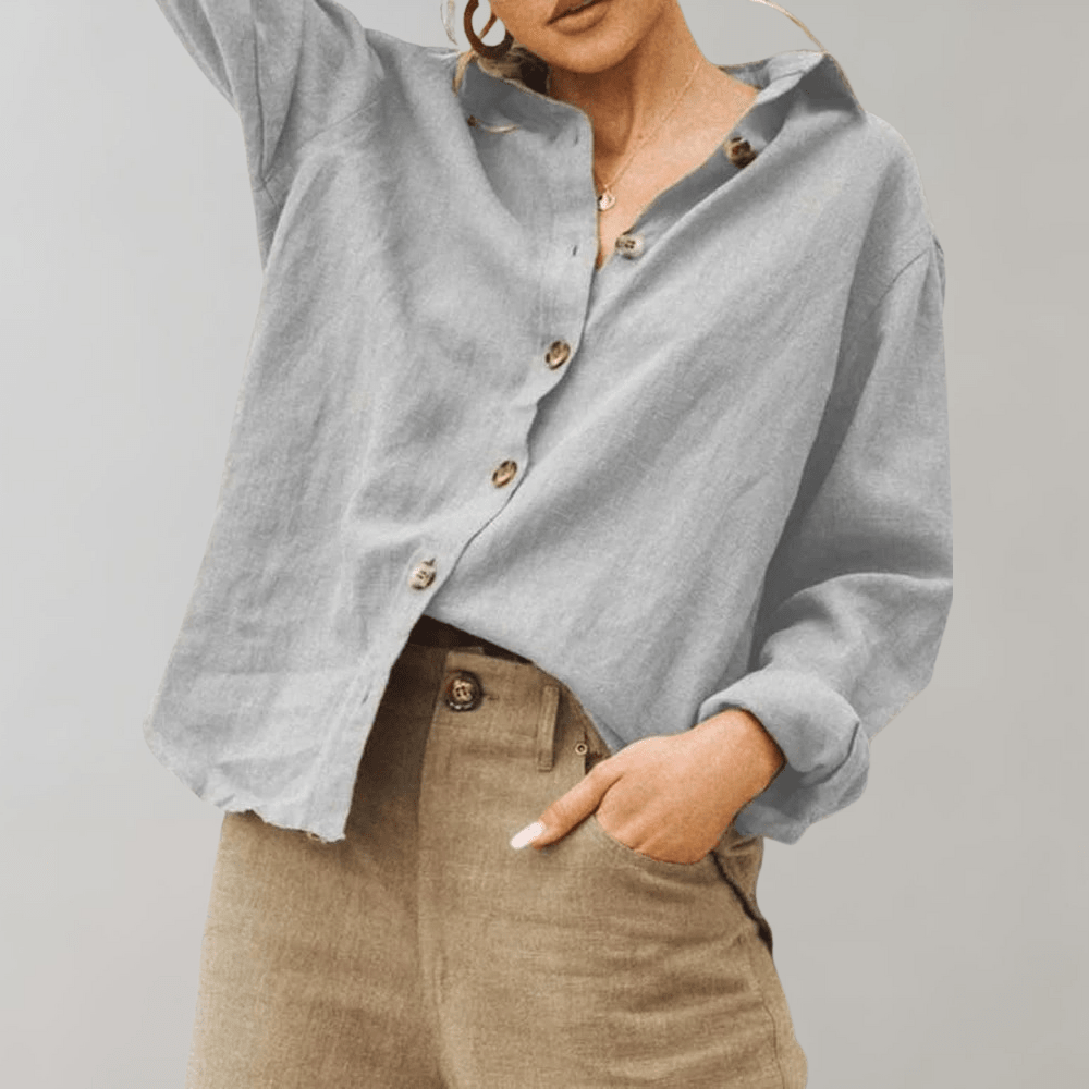 Miss | Blouse Dames Vintage Linnen - Katoen Mix - Miss Madera MIS-DPFUZL