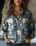 Miss | Blouse Dames Vintage Losvallend Lange Mouwen - Viscose - Miss Madera MIS-0QWS9U