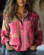 Miss | Blouse Dames Vintage Losvallend Lange Mouwen - Viscose - Miss Madera MIS-UDFBI3