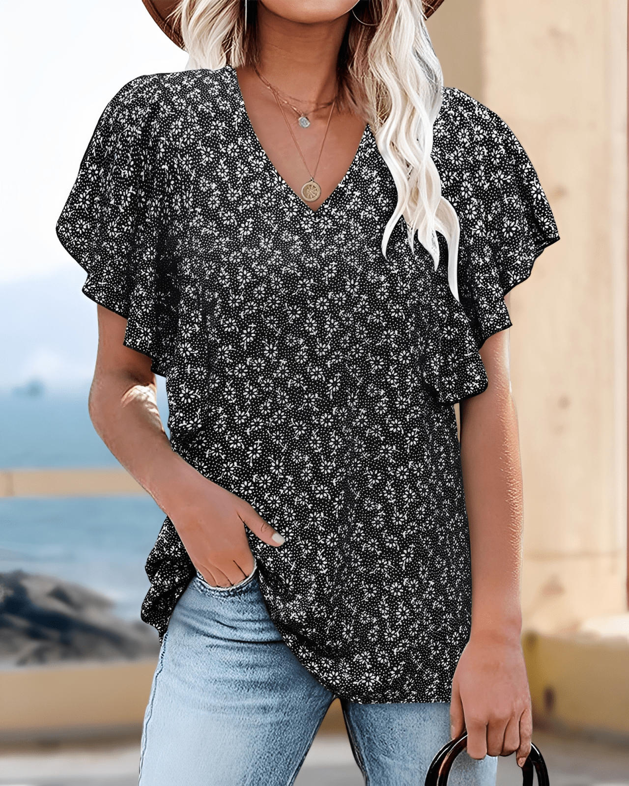 Miss | Blouse Dames Vintage Relaxed - Viscose - Miss Madera MIS-YVOLCA