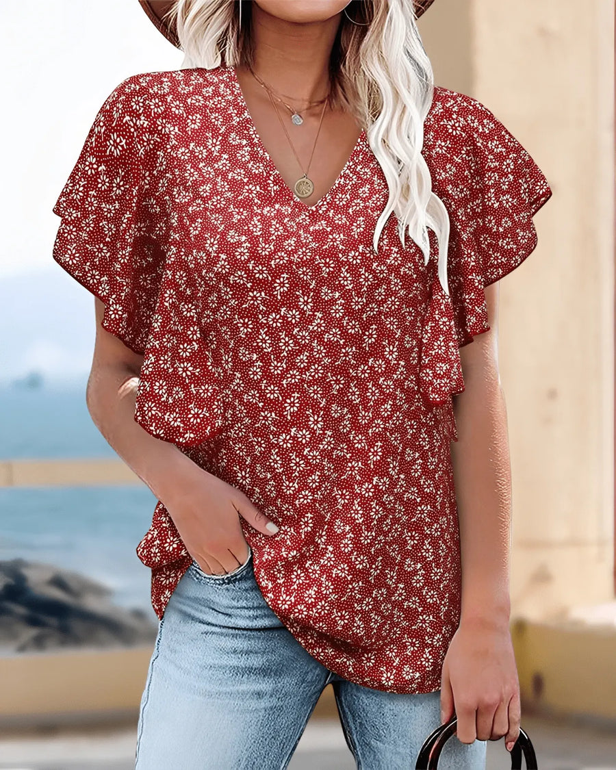 Bluzka damska vintage relaxed – wiskoza