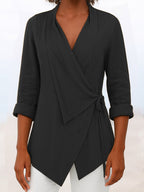Miss | Blouse Dames Wikkelstijl Sjaalkraag 3/4-Mouw - Miss Madera MIS-SFGHTF