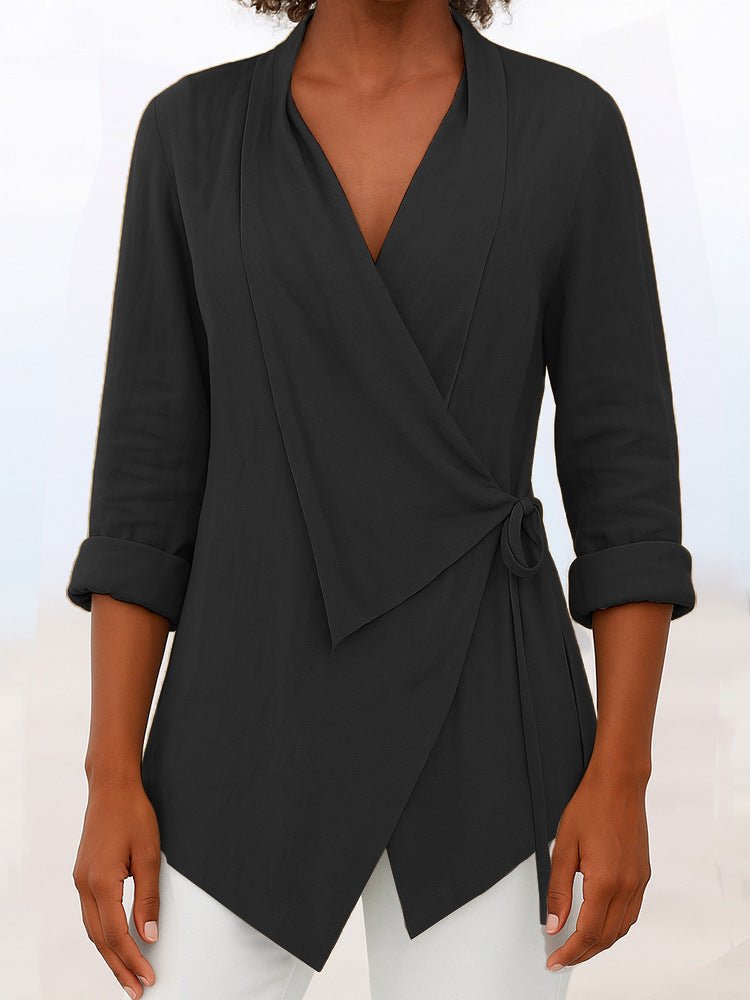 Miss | Blouse Dames Wikkelstijl Sjaalkraag 3/4-Mouw - Miss Madera MIS-SFGHTF