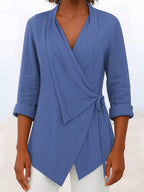 Miss | Blouse Dames Wikkelstijl Sjaalkraag 3/4-Mouw - Miss Madera MIS-14JY2S