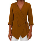 Miss | Blouse Dames Wikkelstijl Sjaalkraag 3/4-Mouw - Miss Madera MIS-14JY2S
