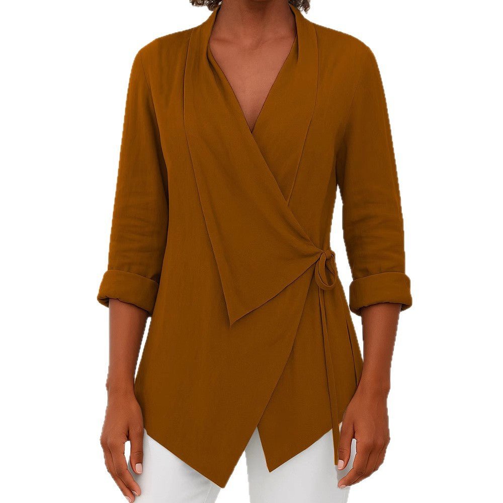 Miss | Blouse Dames Wikkelstijl Sjaalkraag 3/4-Mouw - Miss Madera MIS-14JY2S