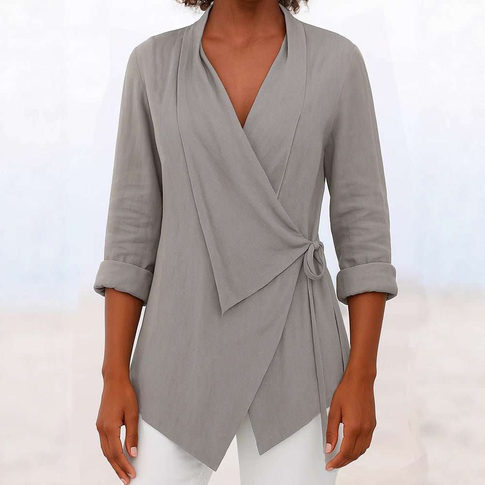 Miss | Blouse Dames Wikkelstijl Sjaalkraag 3/4-Mouw - Miss Madera MIS-14JY2S