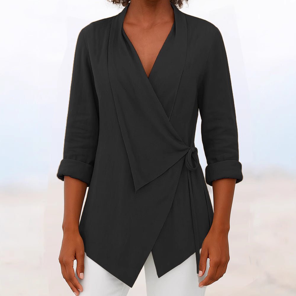 Miss | Blouse Dames Wikkelstijl Sjaalkraag 3/4-Mouw - Miss Madera MIS-14JY2S