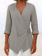 Miss | Blouse Dames Wikkelstijl Sjaalkraag 3/4-Mouw - Miss Madera MIS-3QR3YP