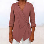 Miss | Blouse Dames Wikkelstijl Sjaalkraag 3/4-Mouw - Miss Madera MIS-14JY2S