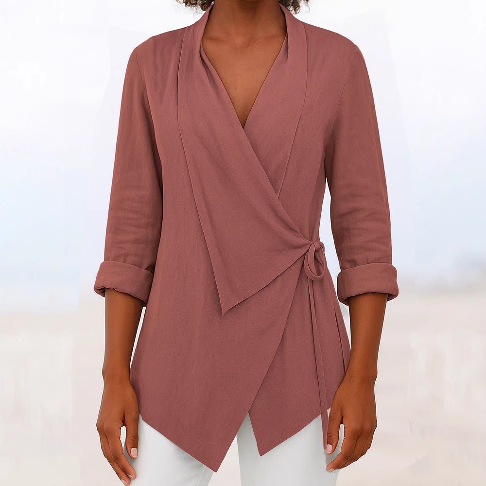 Miss | Blouse Dames Wikkelstijl Sjaalkraag 3/4-Mouw - Miss Madera MIS-14JY2S