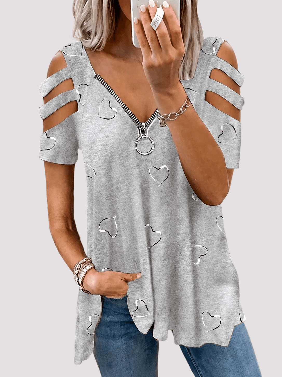 Miss | Blouse Dames Zomer Oversized Cut-Out - Viscose - Miss Madera MIS-8M2KFF