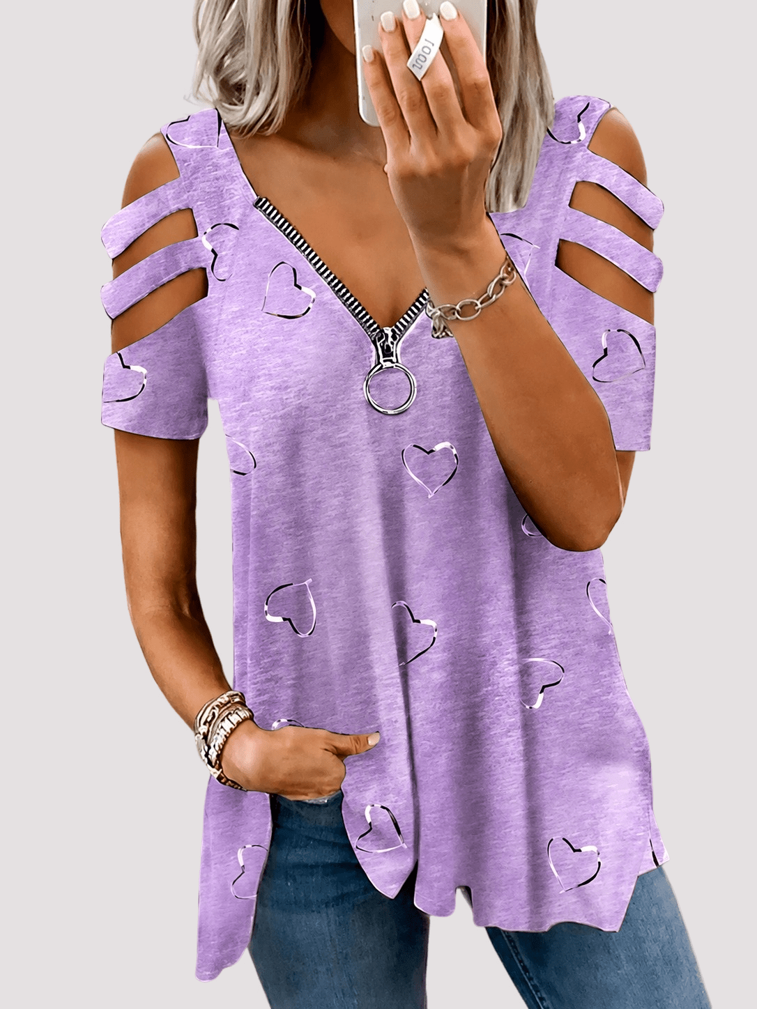 Miss | Blouse Dames Zomer Oversized Cut-Out - Viscose - Miss Madera MIS-XK7EKE