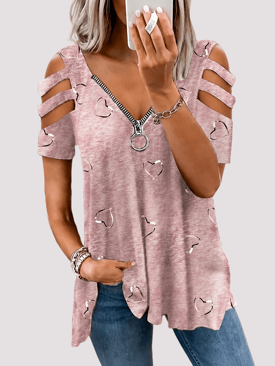 Miss | Blouse Dames Zomer Oversized Cut-Out - Viscose - Miss Madera MIS-BDPUNQ