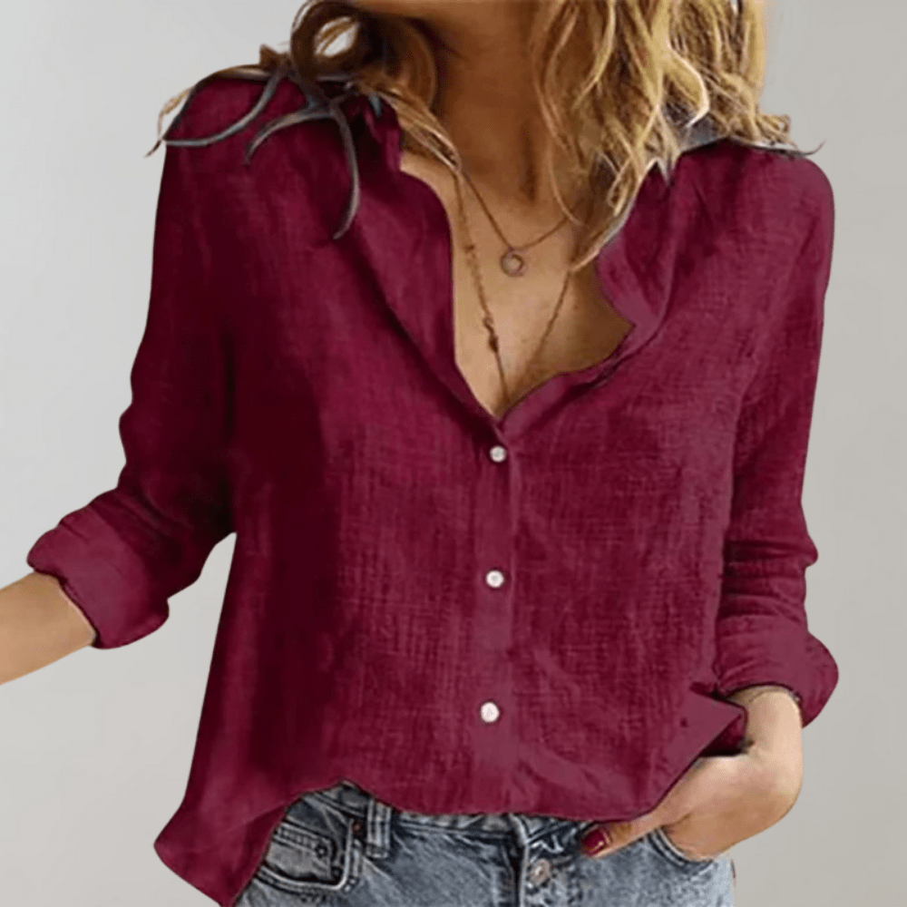 Miss | Blouse Dames Zomer Relaxed Fit - Linnen - Miss Madera MIS-J1ACGD