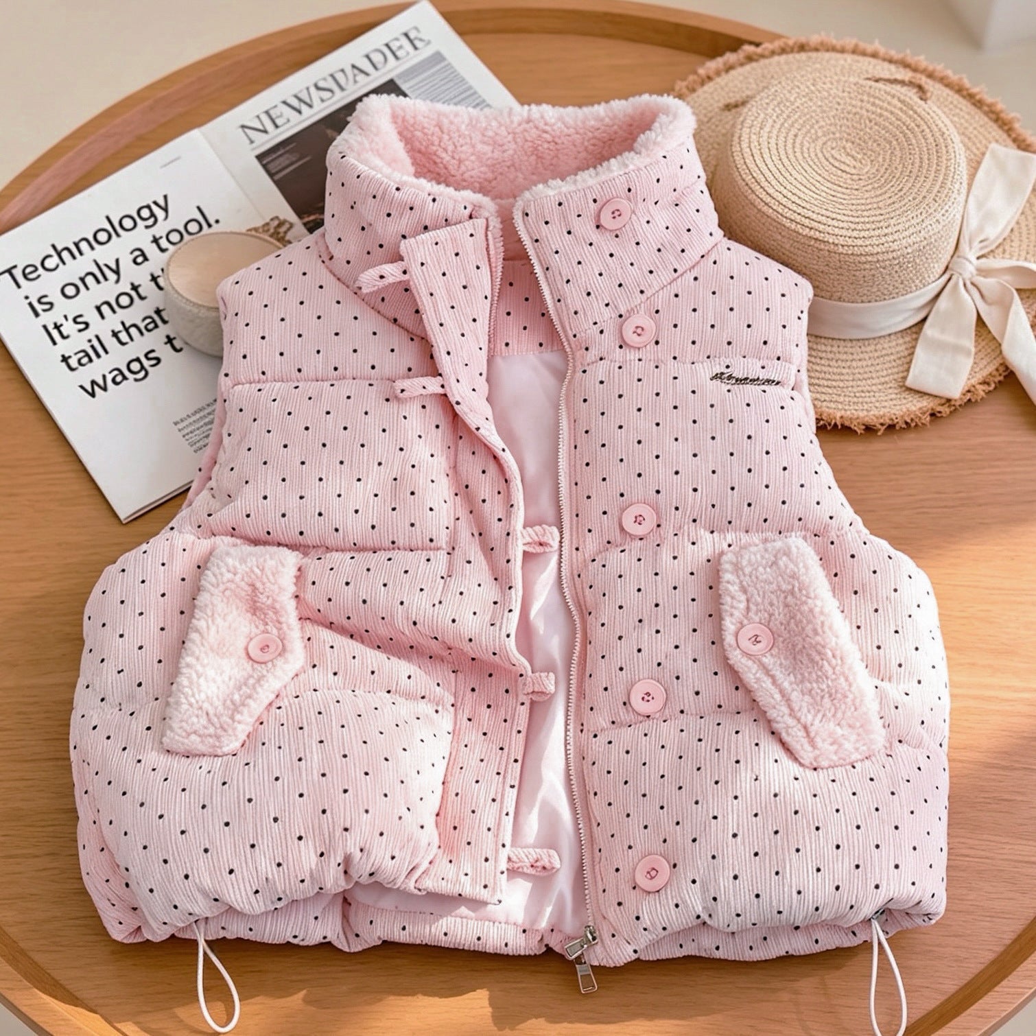 Miss | Bodywarmer Dames Gewatteerd Teddyvoering Staande Kraag - Polyester - Miss Madera MIS-AWPLOU