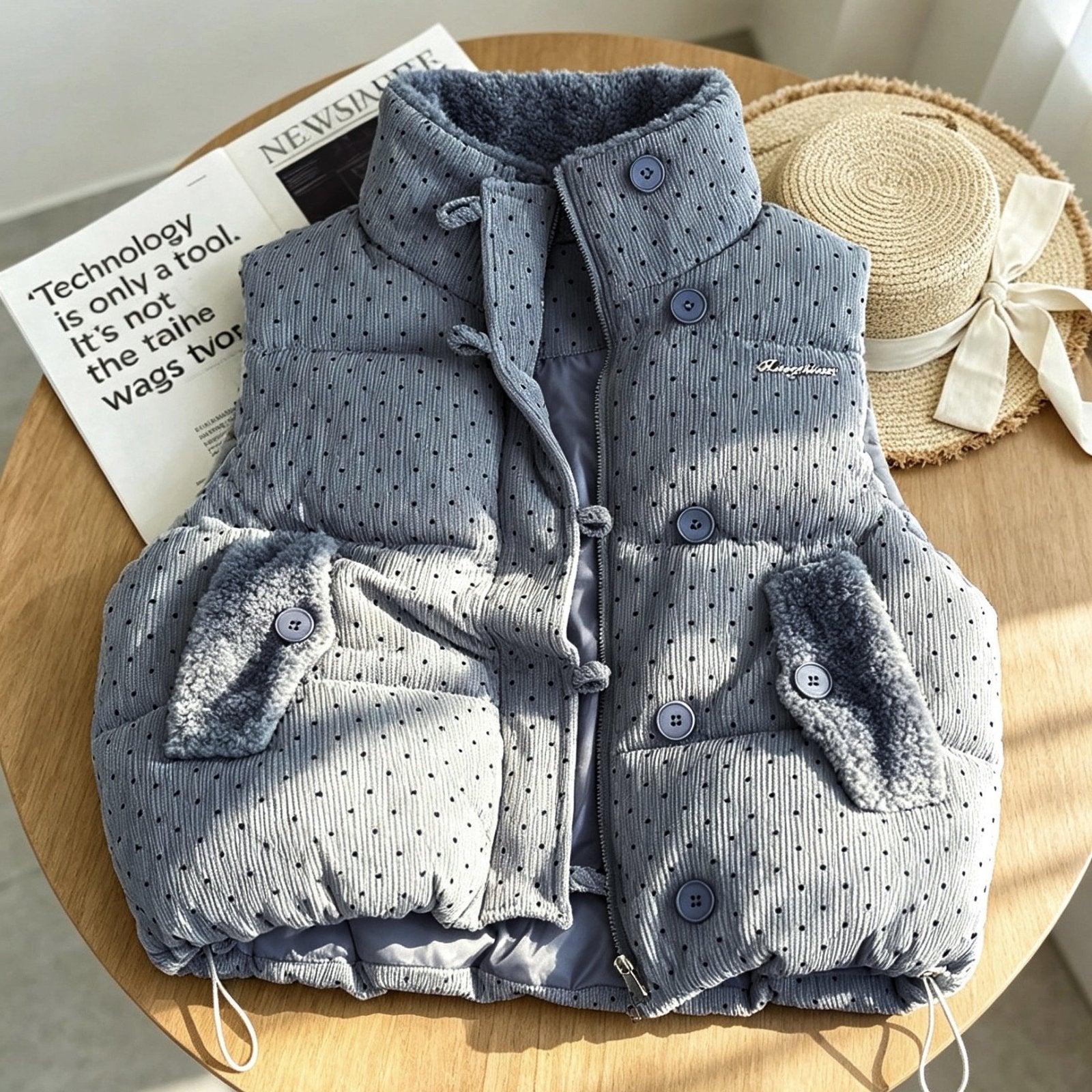 Miss | Bodywarmer Dames Gewatteerd Teddyvoering Staande Kraag - Polyester - Miss Madera MIS-AWPLOU