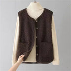 Miss | Bodywarmer Dames Losvallend Knoopsluiting Zakken - Katoen - Miss Madera MIS-B9A2DG
