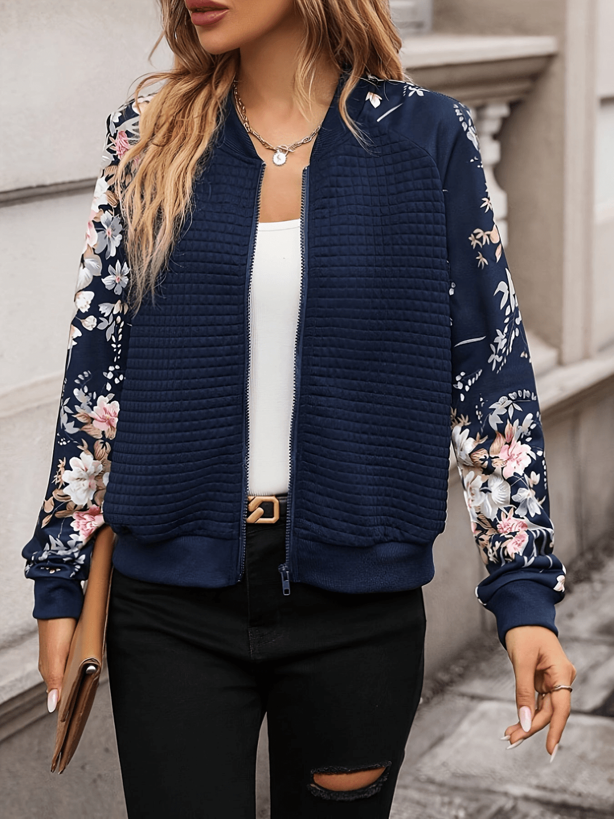 Miss | Bomberjack Dames Lichtgewicht Bloemenprint - Polyester - Miss Madera MIS-EN6XGX