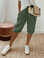 Miss | Broek Dames Capri Elastische Taille - Katoen - Miss Madera MIS-B24QDJ