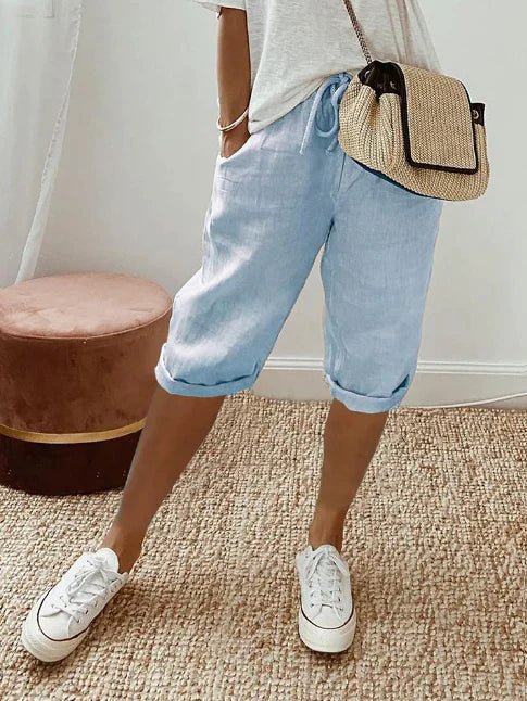 Miss | Broek Dames Capri Elastische Taille - Katoen - Miss Madera MIS-V6JDB1