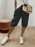 Miss | Broek Dames Capri Elastische Taille - Katoen - Miss Madera MIS-9C1F29