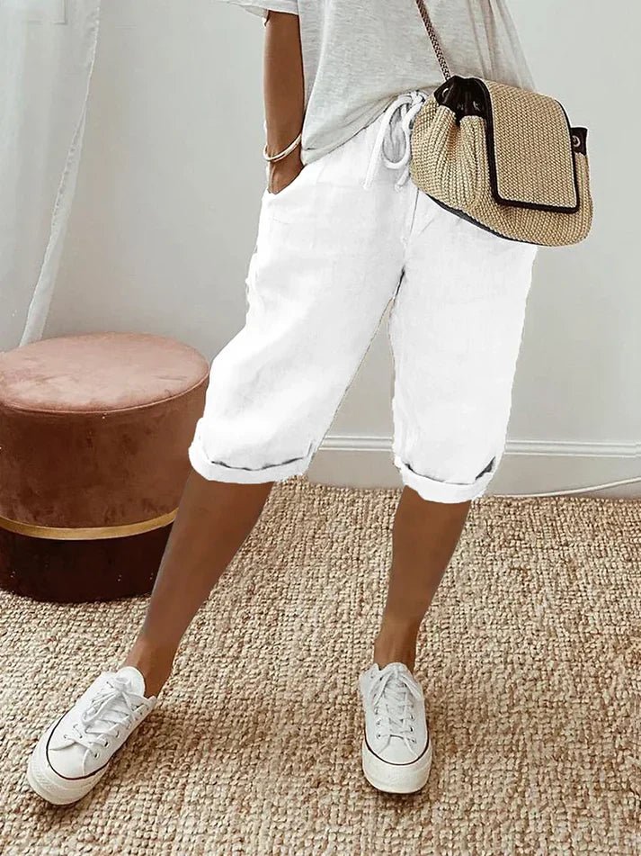 Miss | Broek Dames Capri Elastische Taille - Katoen - Miss Madera MIS-EL1KJY